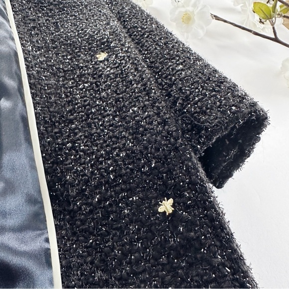 NEW J.Crew Lady Coat in Shimmer Tweed Black XXS - Picture 5 of 11